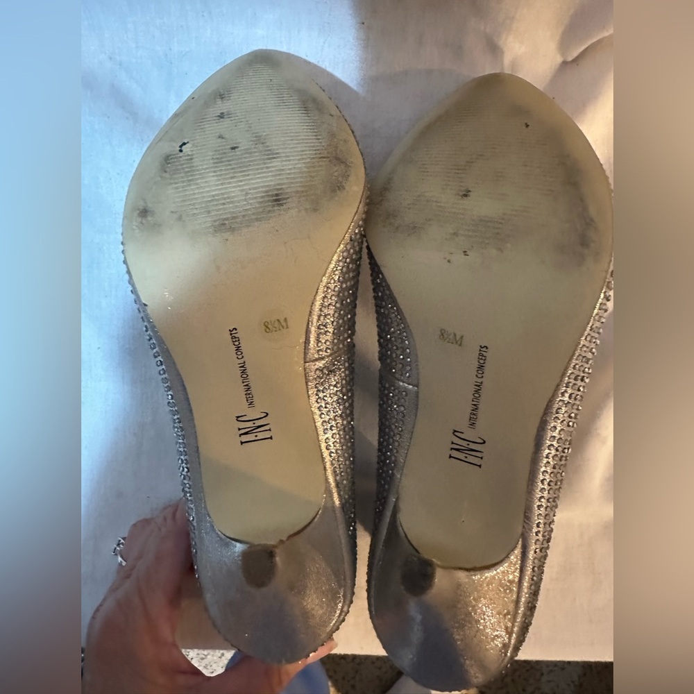 Woman’s Silver Rhinestone Heels - Picture 6 of 7